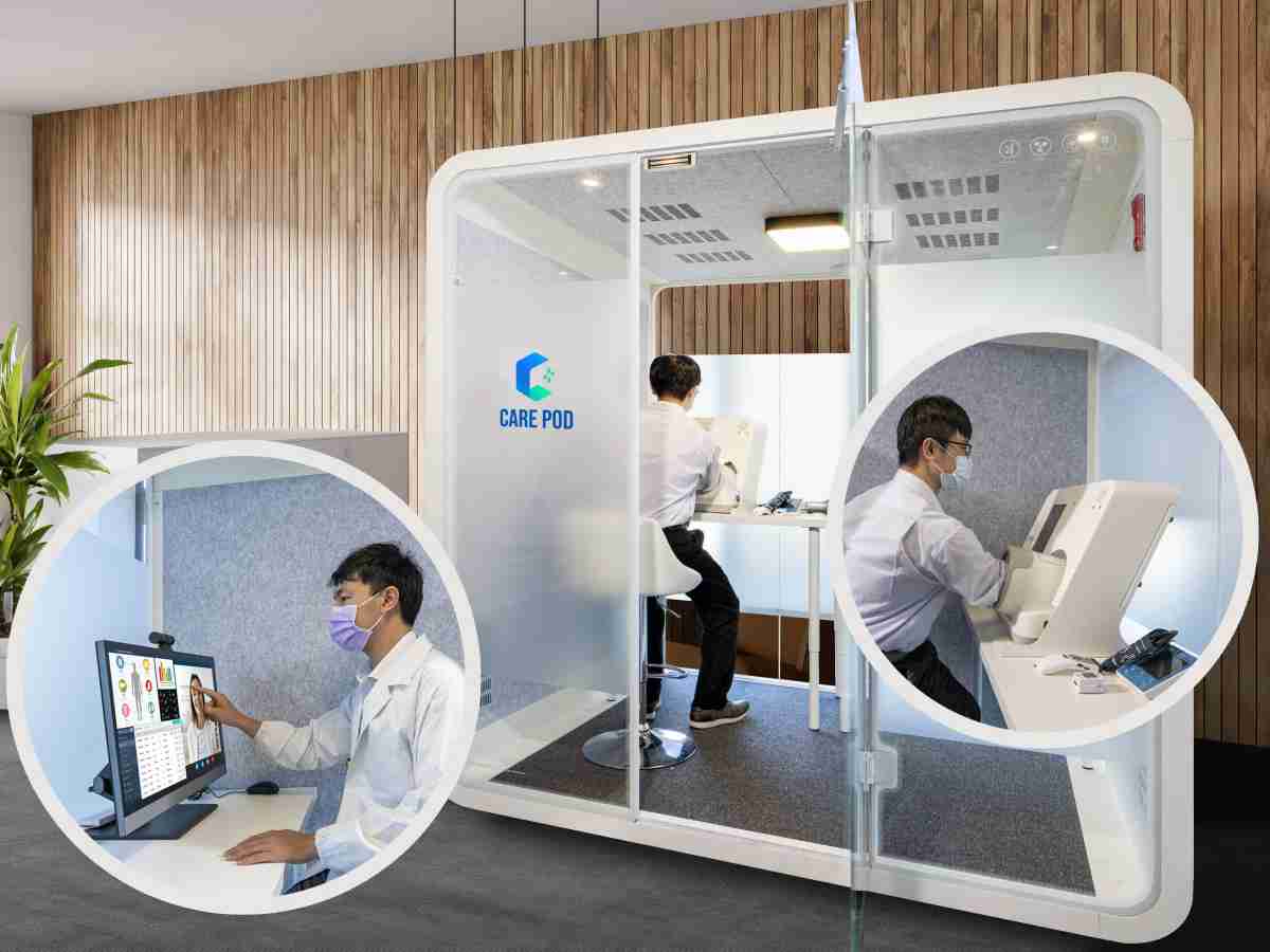 达擎于医疗科技展中展出＂远距诊疗舱＂，，以因应医疗数字化及社会高龄化趋势下、、、复诊及慢性病患等族群对于远距看诊需求逐渐升高所推出的创新整合方案。。。多功能合一、、、高隐私性的远距诊疗舱可根据病患端与医师端的不同需求，，，提供弹性化及客制化功能，，节省医生和病患的精力及时间